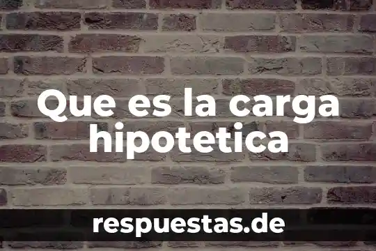 Que es la carga por razonamiento 4 Que es la carga hipotetica