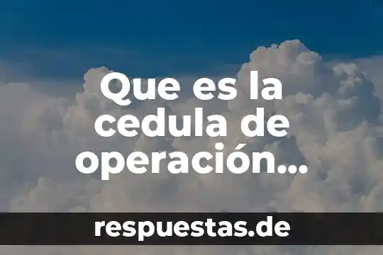 Que es cedula de identidad en mexico como tramitarla 7 Que es la cedula de operación ambiental