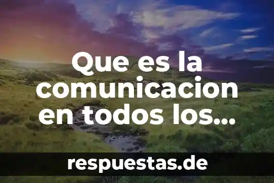Que es la comunicacion en todos los sentidos