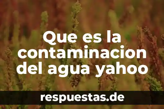 Que es el dispersador de agua de un fefrigerado 3 Que es la contaminacion del agua yahoo