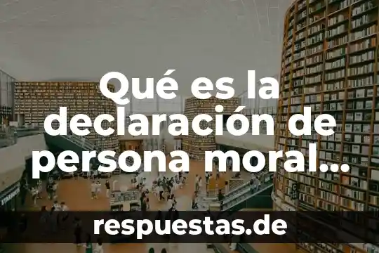 Que es la moral para la sociedad 4 Qué es la declaración de persona moral simplificada