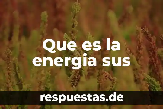 Que es la energia sus