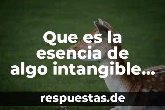 Que es patrimonio cultura tangible e intangible 5 Que es la esencia de algo intangible en filosof铆a