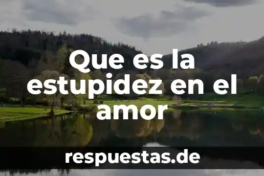 Que es un amor real 3 Que es la estupidez en el amor