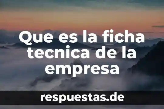 Que es la ficha tecnica de la empresa