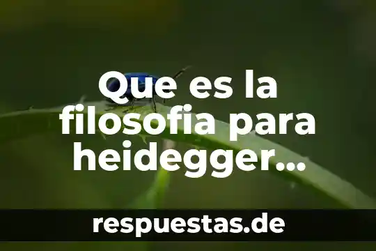 Que es ser y tiempo para heidegger 6 Que es la filosofia para heidegger yahoo