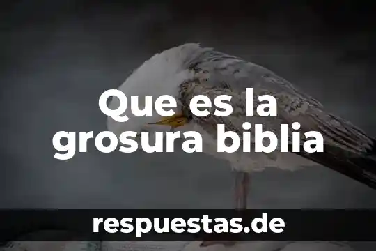 Que es la natividad segun la biblia 8 Que es la grosura biblia