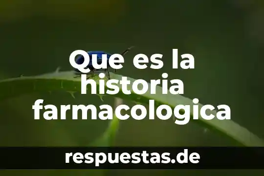Que es la historia camargo2012 4 Que es la historia farmacologica
