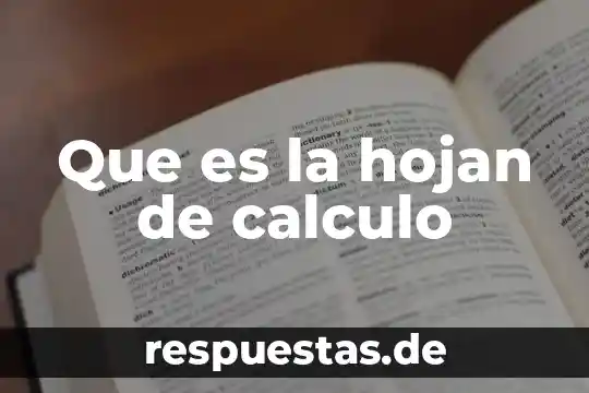 Que es la hojan de calculo