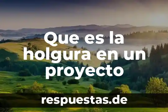 Ww4 que es 5 Que es la holgura en un proyecto