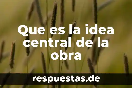 Que es la idea central de la obra