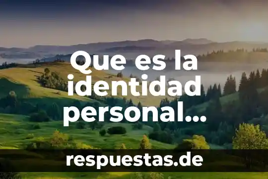 Que es identidad personal caracteristicas 5 Que es la identidad personal vinculos con amigos