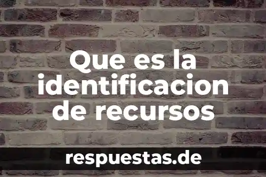 Número de identificación oficial que es 6 Que es la identificacion de recursos