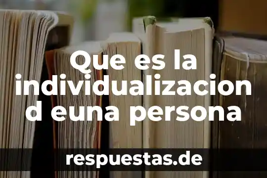 Que es la individualizacion d euna persona