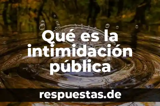 Que es funcion publica 8 Qué es la intimidación pública