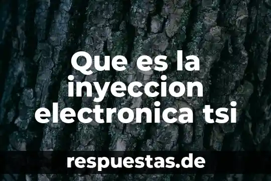 Que es la inyeccion electronica tsi
