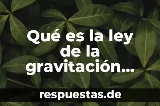 Qué es la religión historia universal 5 Qué es la ley de la gravitación universal en física