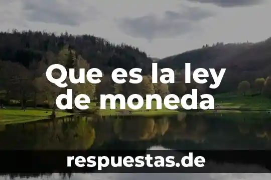 Que es la ley de moneda