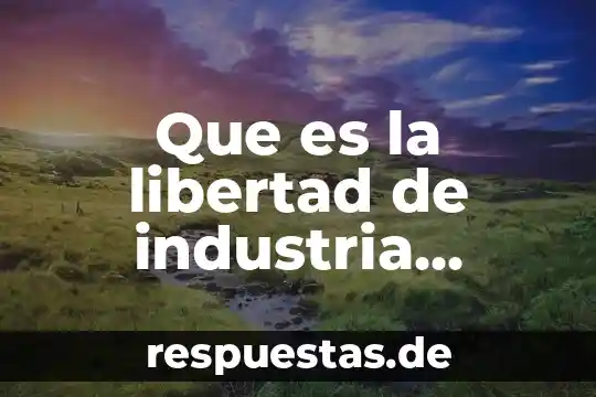 Que es la libertad de industria comercio y trabajo