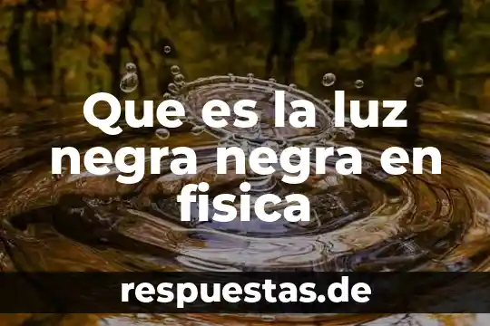 Que es la velocidad de la luz concepto 3 Que es la luz negra negra en fisica