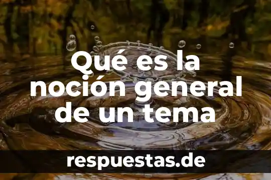 Qué es una noción de teoría 8 Qué es la noción general de un tema