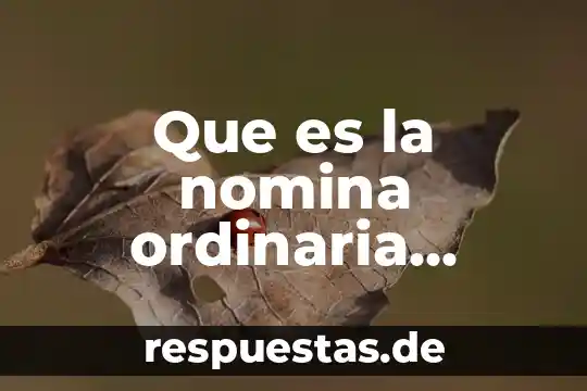Que es la nomina ordinaria segun autores