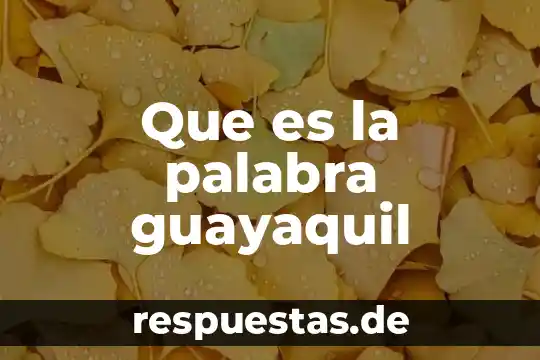 Qué es una palabra semivocal 8 Que es la palabra guayaquil