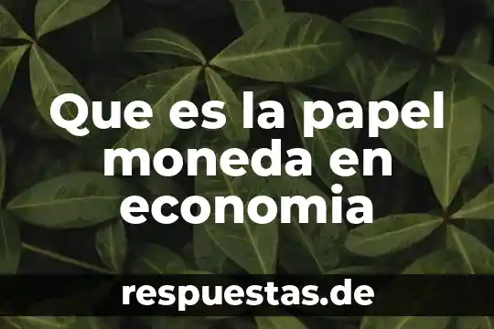 Que es la papel moneda en economia