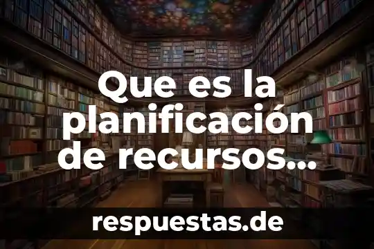 Qué es la optimización de recursos humanos y materiales 8 Que es la planificación de recursos empresariales