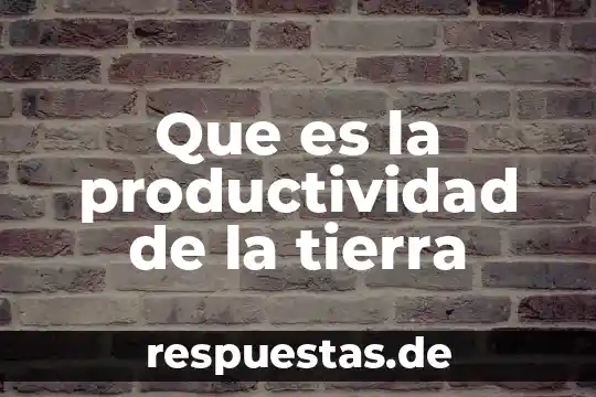 Qué es postulación en arquitectura 4 Que es la productividad de la tierra