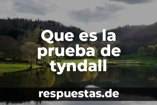 Que es una prueba material y documental 3 Que es la prueba de tyndall