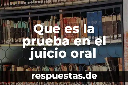 Que es la prueba en el juicio oral