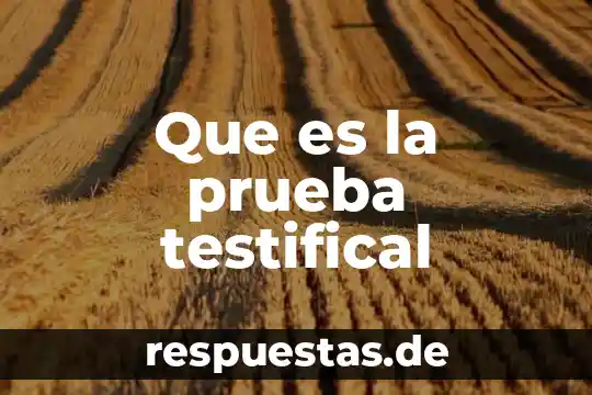 Que es la prueba testifical