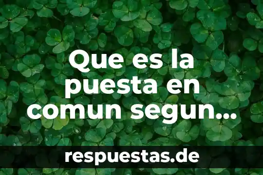 Que es puesta dwl sol 4 Que es la puesta en comun segun autores
