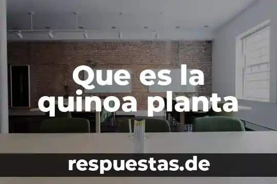 Que es una planta telefónica 7 Que es la quinoa planta