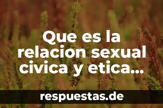 Que es la relacion sexual civica y etica adolecentes