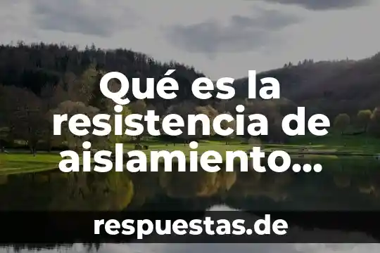 Qué es visaje definición 8 Qué es la resistencia de aislamiento definición
