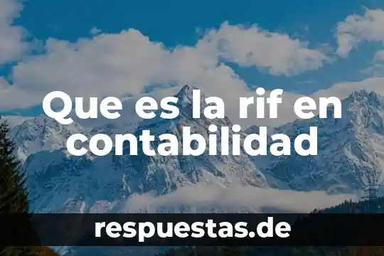 Que es la rif en contabilidad