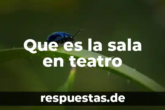 Que es la sala en teatro