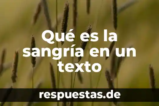 Que es significa sintetiza la esencia del texto 7 Qué es la sangría en un texto