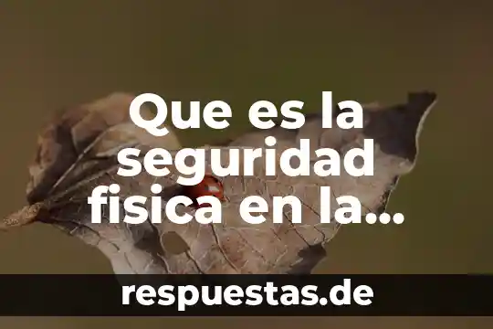 Que es la seguridad fisica en la informatica