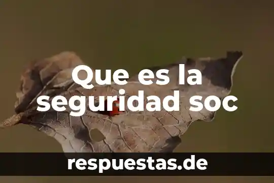 Que es la seguridad de un centro de computo 3 Que es la seguridad soc