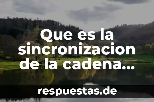 Que es la sincronizacion de la cadena de valor logistica