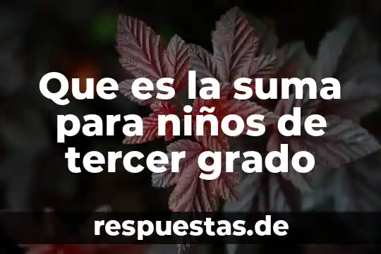 Qué es el suelo definición para niños 7 Que es la suma para niños de tercer grado