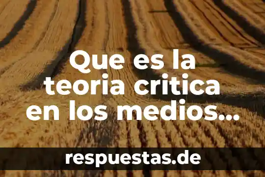 Qué es la teoría crítica criminal 8 Que es la teoria critica en los medios de comunicacion