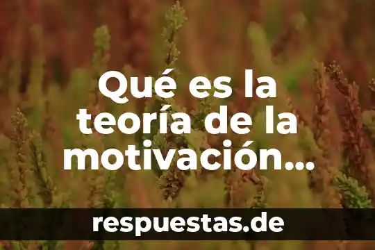 Significado de motivacion que es 4 Qué es la teoría de la motivación humana