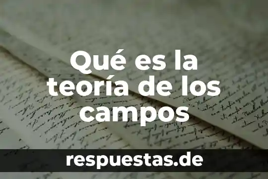 Qué es la teoría de los campos