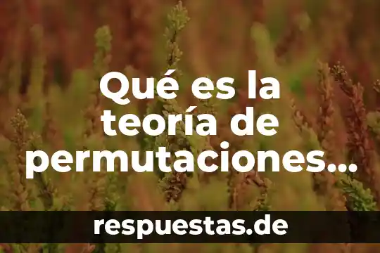 Qué es la teoría absoluta 6 Qué es la teoría de permutaciones y combinaciones