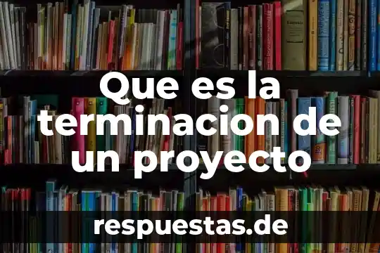 Que es la terminacion de un proyecto