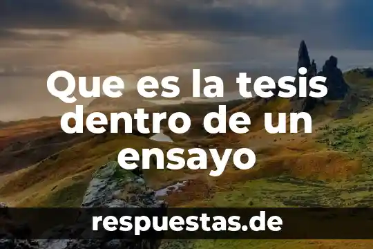 Que es una tesis central de un ensayo 5 Que es la tesis dentro de un ensayo
